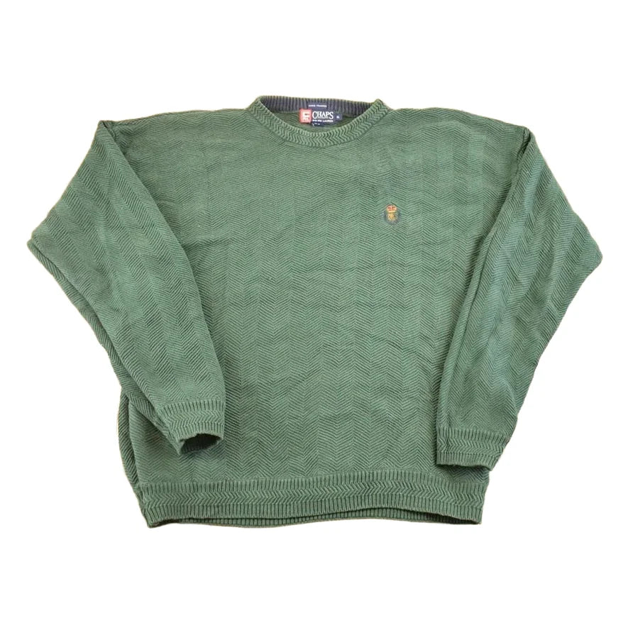 Vintage 1990s Chaps Ralph Lauren Chunky Knit Crewneck Sweater Men's L from propervintagecanada
