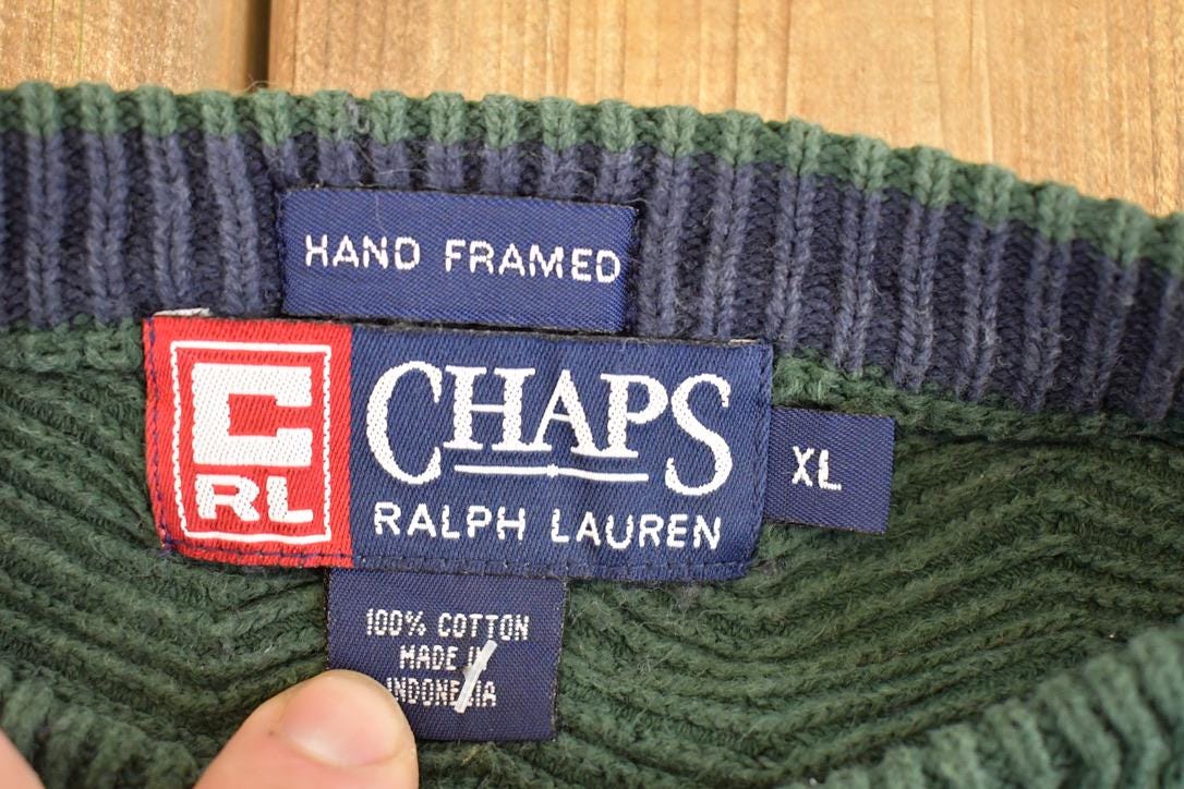 Vintage 1990s Chaps Ralph Lauren Chunky Knit Crewneck Sweater Men's L from propervintagecanada