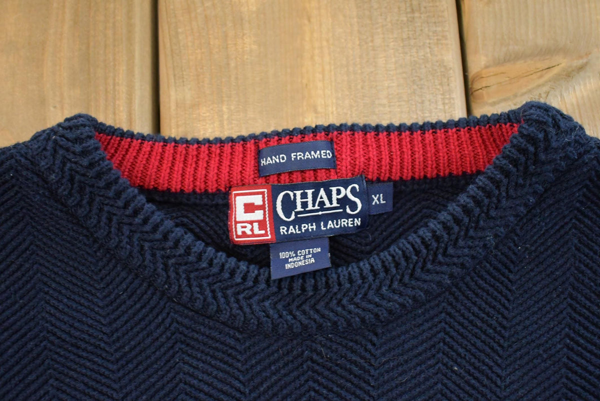 Vintage 1990s Chaps Ralph Lauren Chunky Knit Crewneck Sweater Men's XL from propervintagecanada