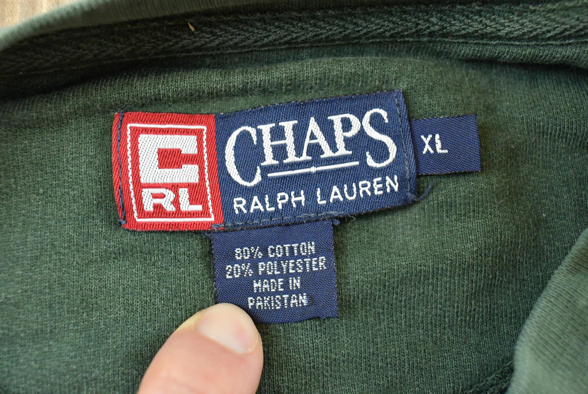 Vintage 1990s Chaps Ralph Lauren Distressed Crewneck Sweatshirt Men's XL from propervintagecanada