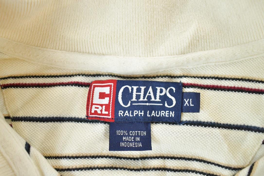 Vintage 1990s Chaps Ralph Lauren Knit Abstract Pattern Quarter Button Sweater Men's XL from propervintagecanada