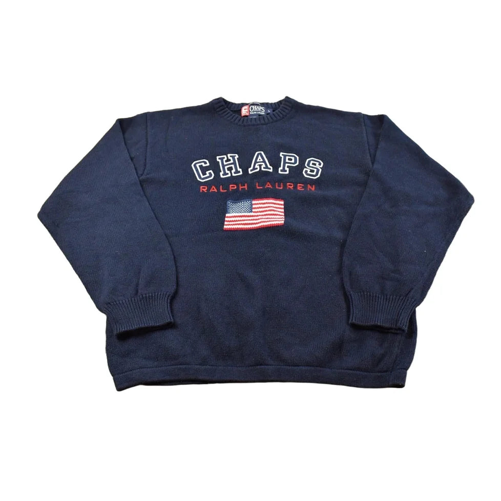 Vintage 1990s Chaps Ralph Lauren Knit Crewneck Sweater Men's Large from propervintagecanada