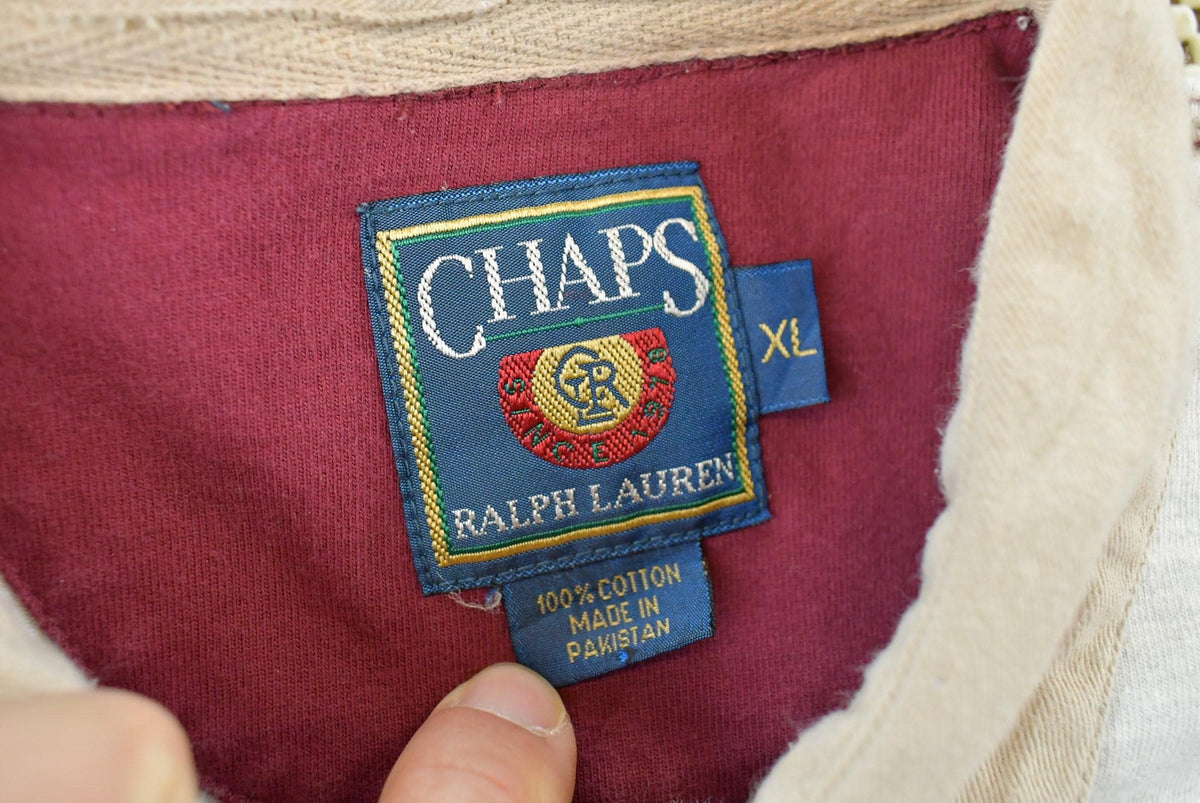 Vintage 1990s Chaps Ralph Lauren Long Sleeve Rugby Polo Shirt Men's Men's XL from propervintagecanada