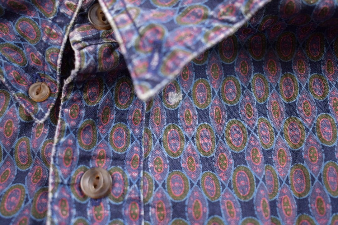 Vintage 1990s Chaps Ralph Lauren Patterned Button Up Shirt Men's 2XL from propervintagecanada