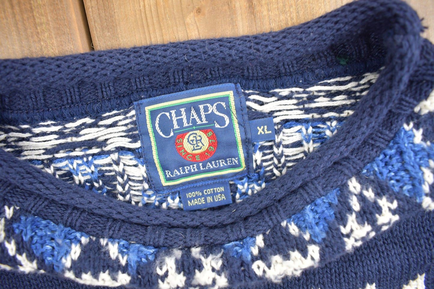 Vintage 1990s Chaps Ralph Lauren South Western Knit Sweater Men's XL from propervintagecanada