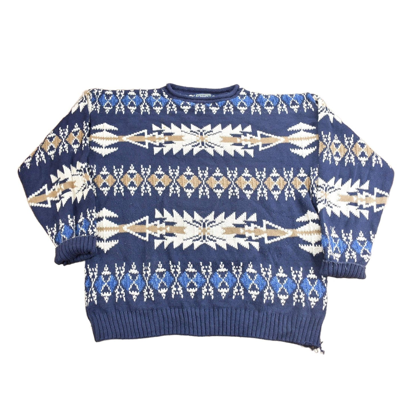 Vintage 1990s Chaps Ralph Lauren South Western Knit Sweater Men's XL from propervintagecanada