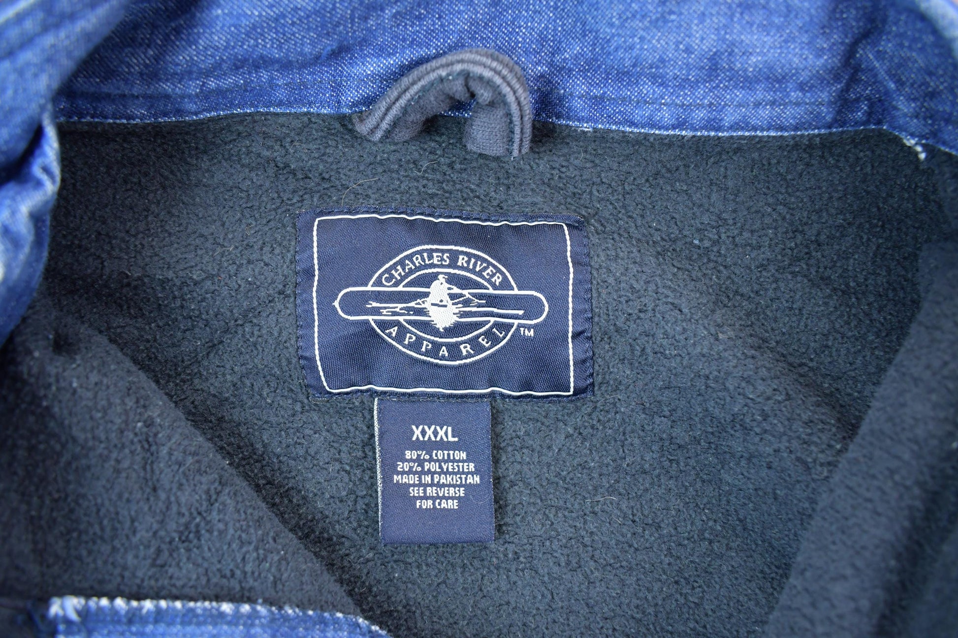 Vintage 1990s Charles River Quarter Zip Sweatshirt Men's 3XL from propervintagecanada