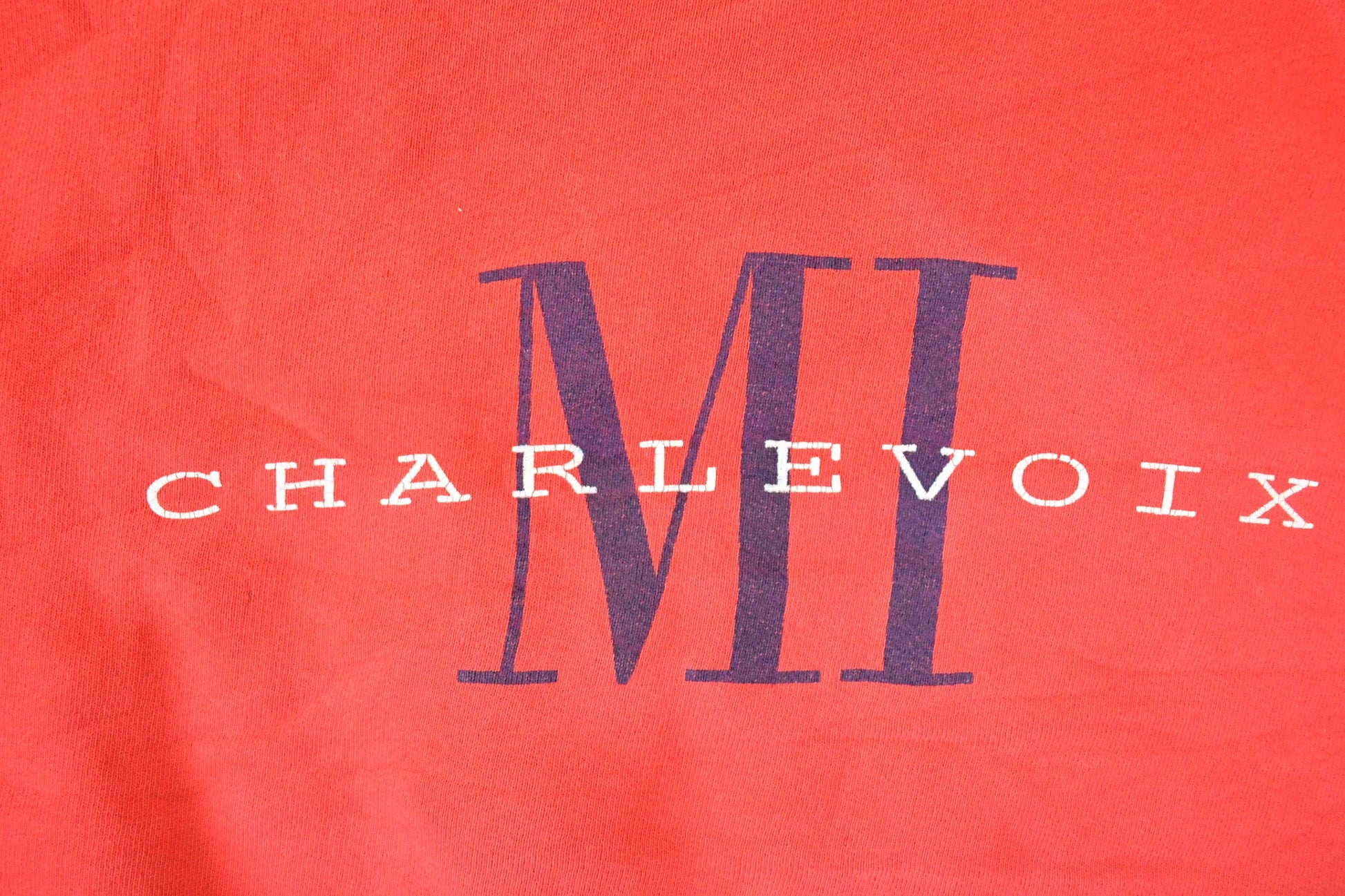 Vintage 1990s Charlevoix Graphic Print Crewneck Sweatshirt Mens L from propervintagecanada