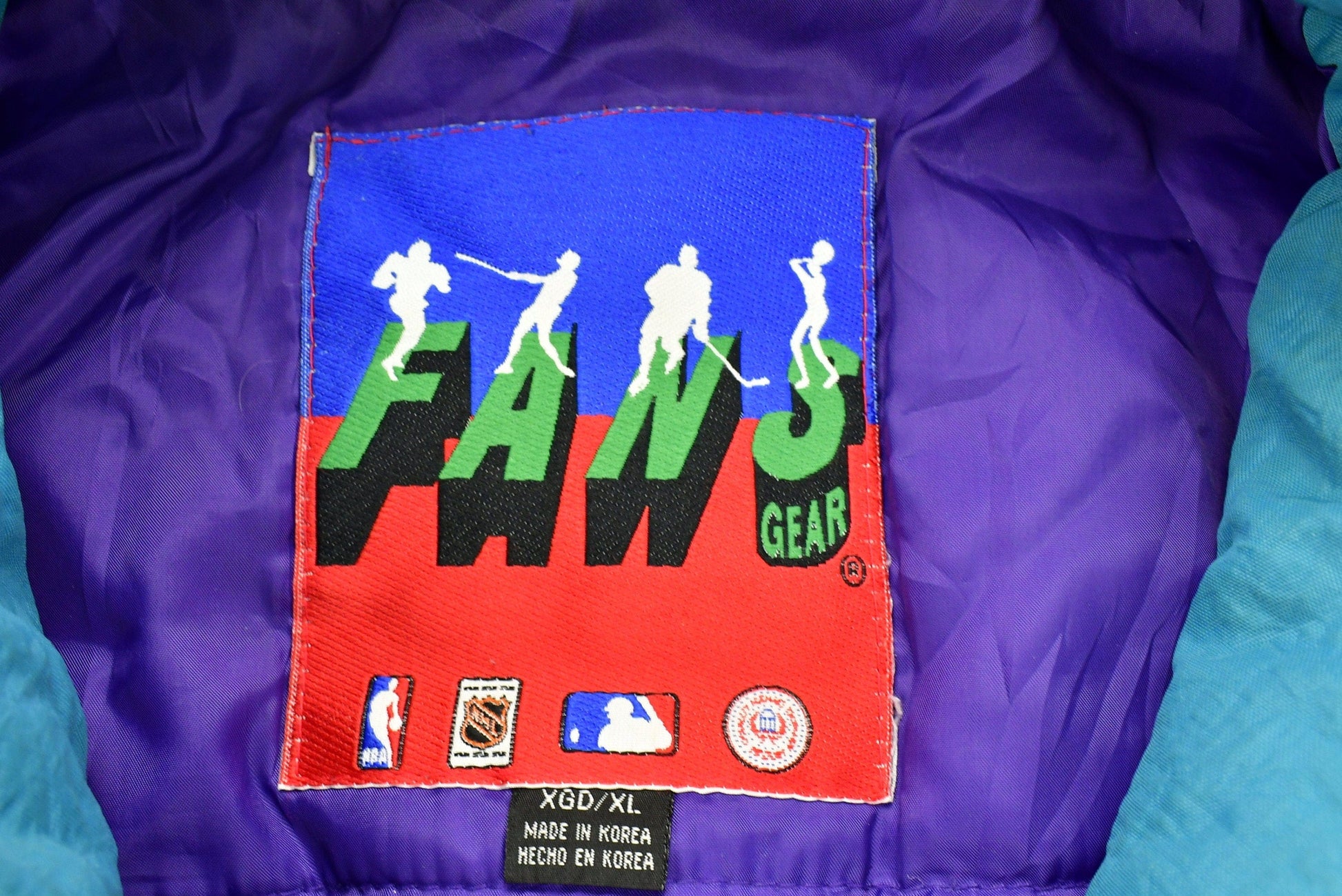 Vintage 1990s Charlotte Hornets NBA Distressed Anorak Puffer Jacket Men's XL from propervintagecanada