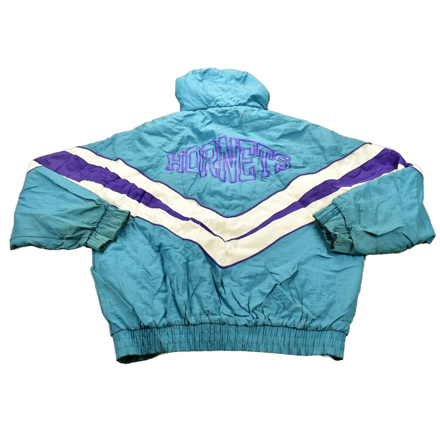 Vintage 1990s Charlotte Hornets NBA Distressed Anorak Puffer Jacket Men's XL from propervintagecanada