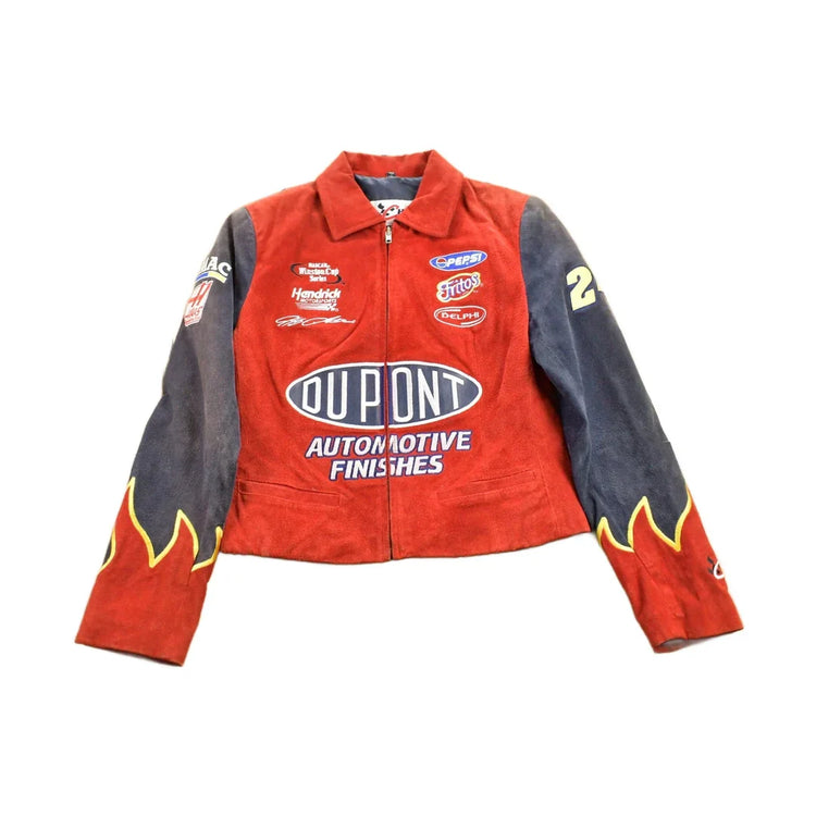 Vintage 1990s Chase Authentics Suede Dupont Nascar Racing Jacket from propervintagecanada