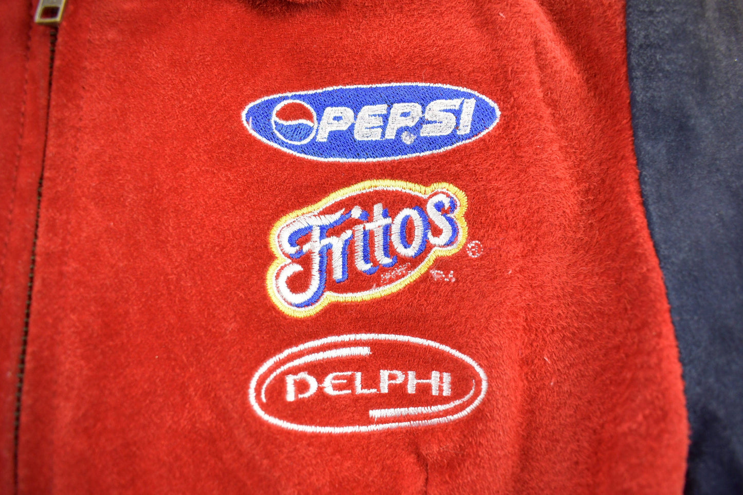 Vintage 1990s Chase Authentics Suede Dupont Nascar Racing Jacket from propervintagecanada