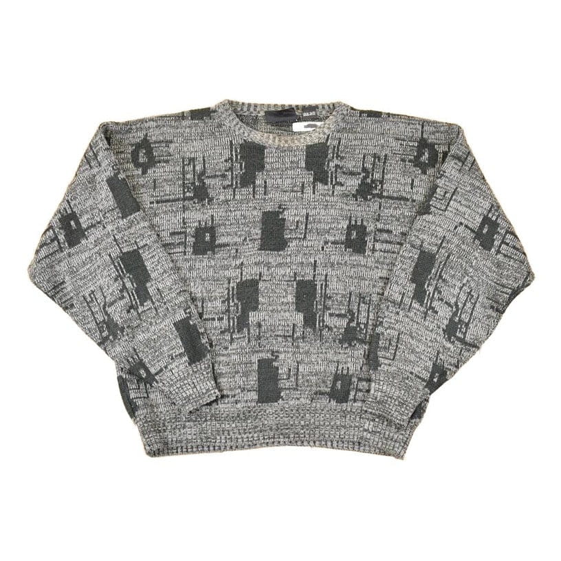 Vintage 1990s Chauvin Abstract Knit Crewneck Sweater Men's L from propervintagecanada