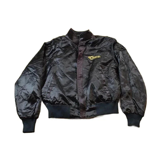 Vintage 1990s Cheers Boston Embroidered Satin Bomber Jacket Men's Large from propervintagecanada