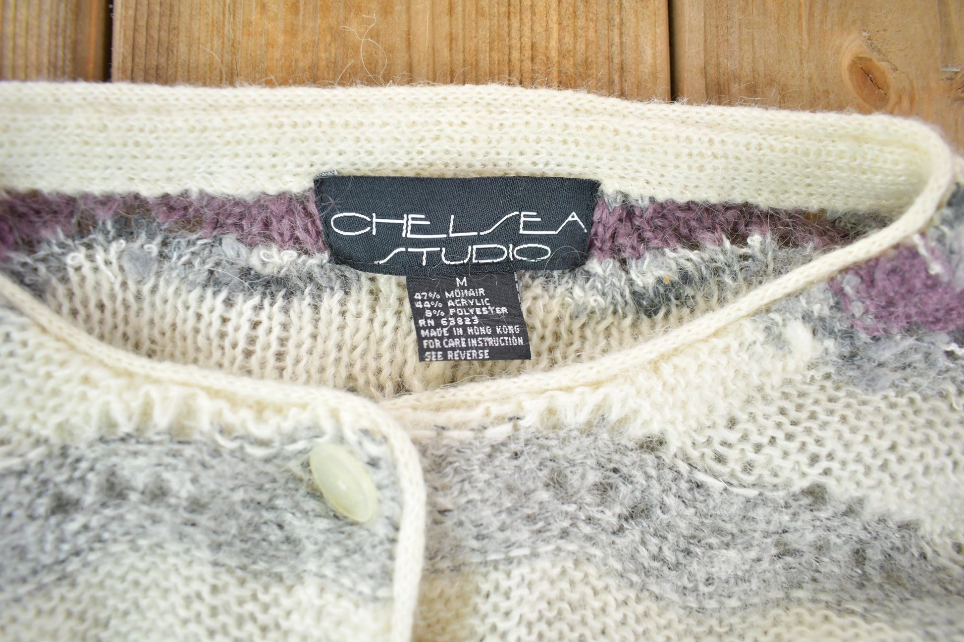 Vintage 1990s Chelsea Studio Mohair Knit Cardigan Sweater Women's S from propervintagecanada