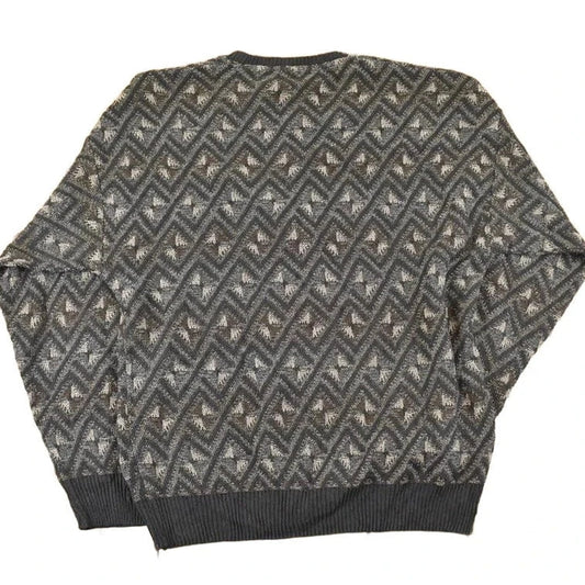 Vintage 1990s Chereskin Abstract Knit Sweater Men's M from propervintagecanada