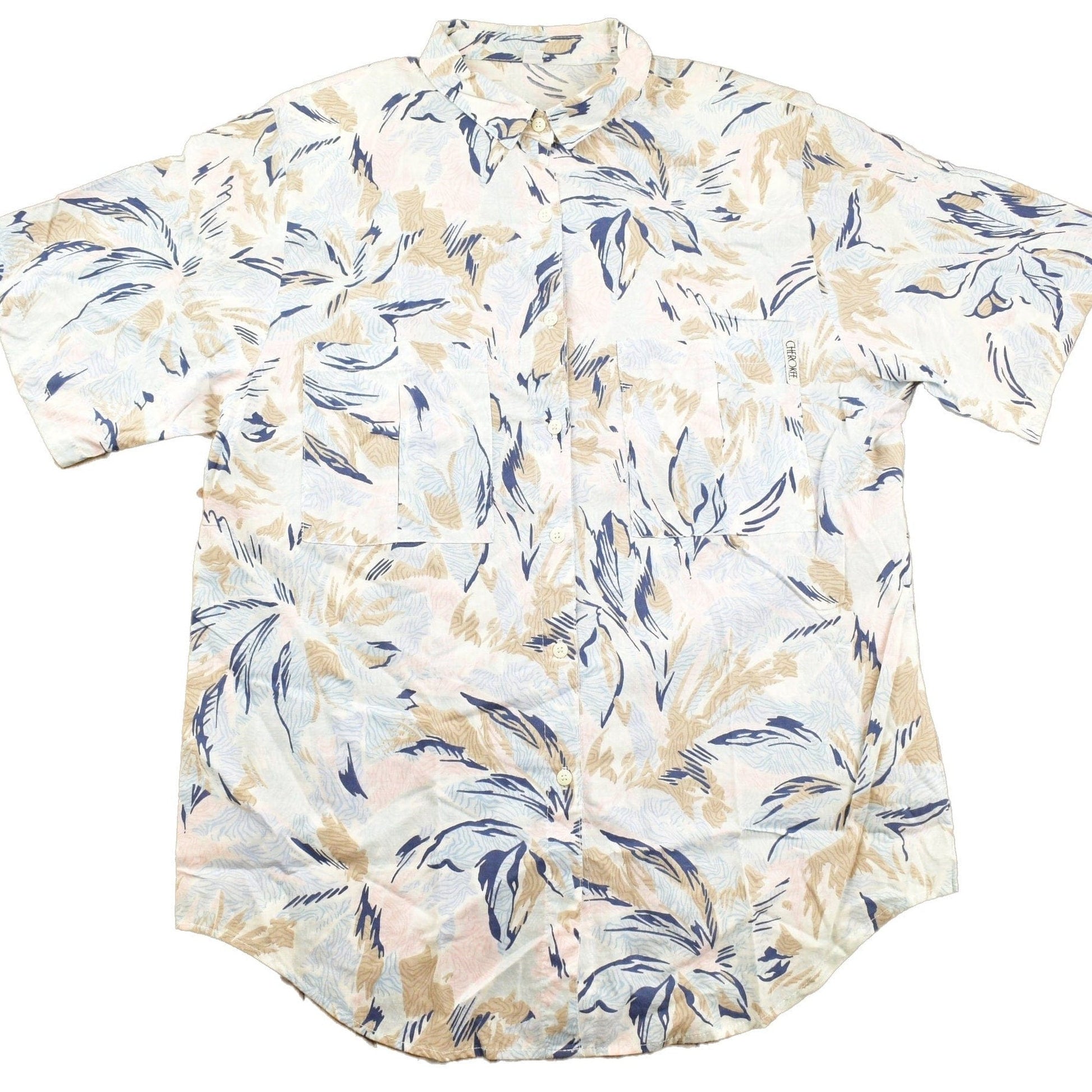 Vintage 1990s Cherokee Floral Button Up Shirt Men's XL from propervintagecanada