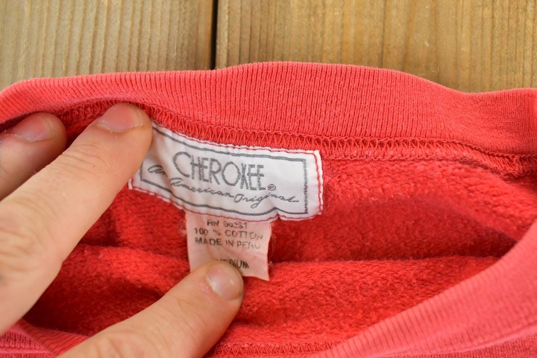 Vintage 1990s Cherokee League Crewneck Sweatshirt Made In USA Men's XL from propervintagecanada