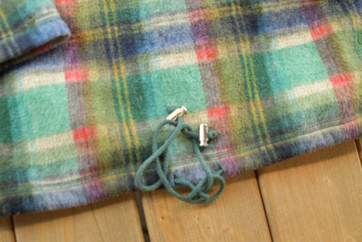 Vintage 1990s Cherrys Plaid Quarter Zip Fleece Sweater Men's S from propervintagecanada