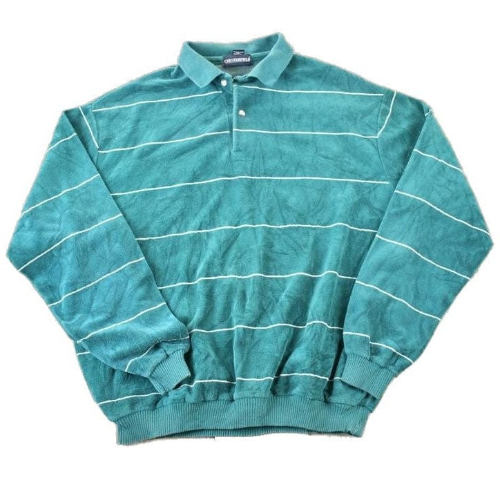 Vintage 1990s Chesterfield Velour Knit Abstract Pattern Crewneck Sweater Men's Medium from propervintagecanada