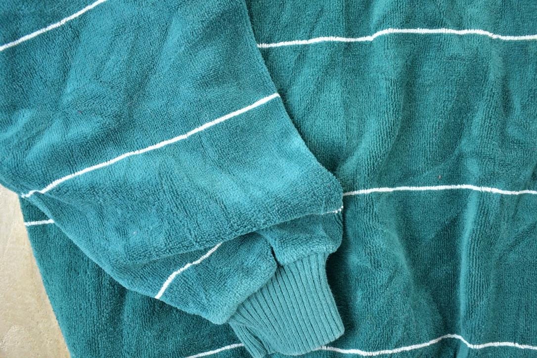 Vintage 1990s Chesterfield Velour Knit Abstract Pattern Crewneck Sweater Men's Medium from propervintagecanada