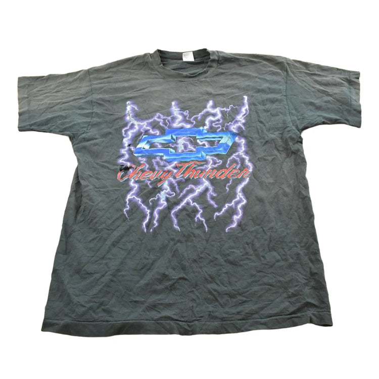 Vintage 1990s Chevrolet Chevy Thunder Lightning Graphic T-Shirt Mens XL from propervintagecanada