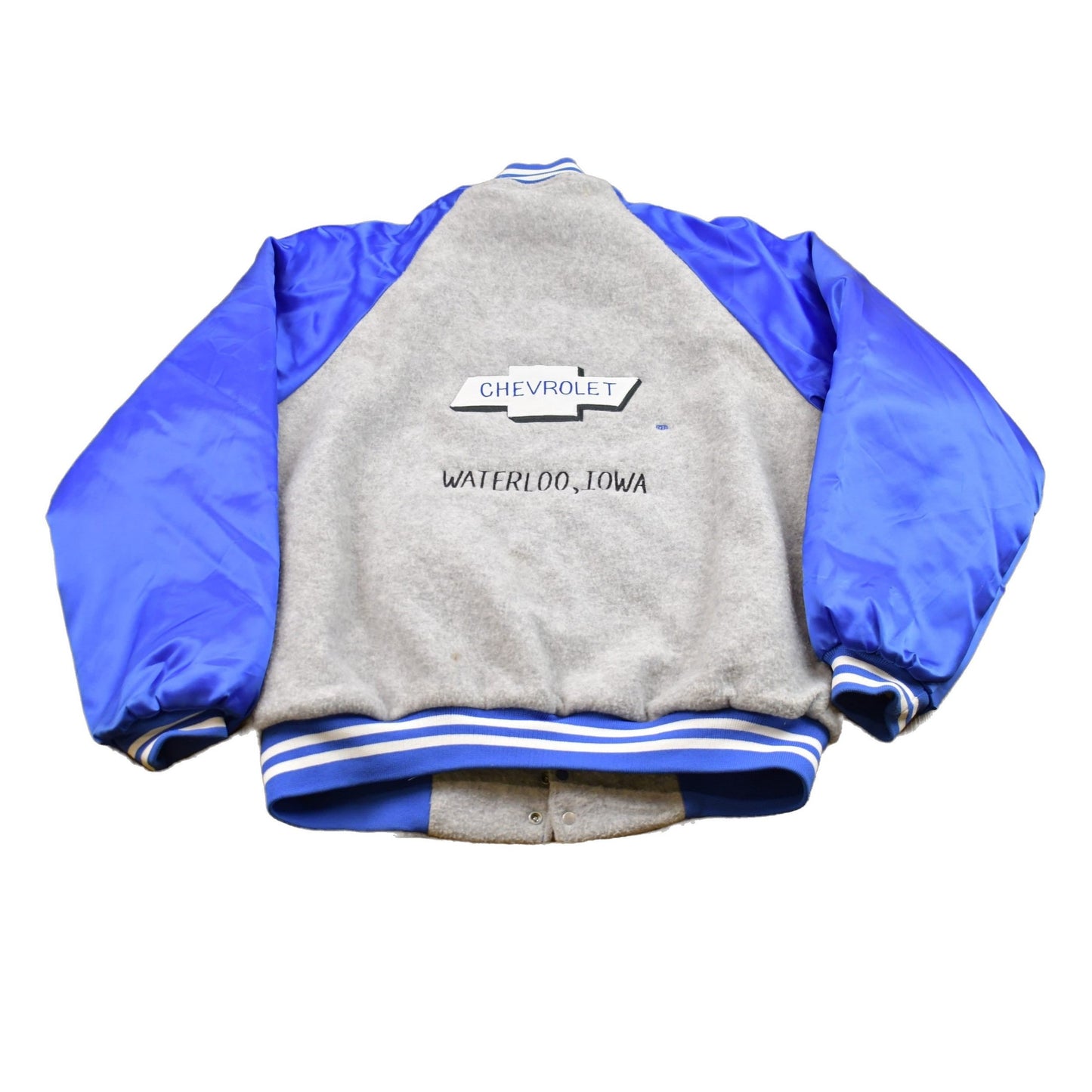Vintage 1990s Chevrolet Hartwell Satin Wool Bomber Jacket Men's Large from propervintagecanada