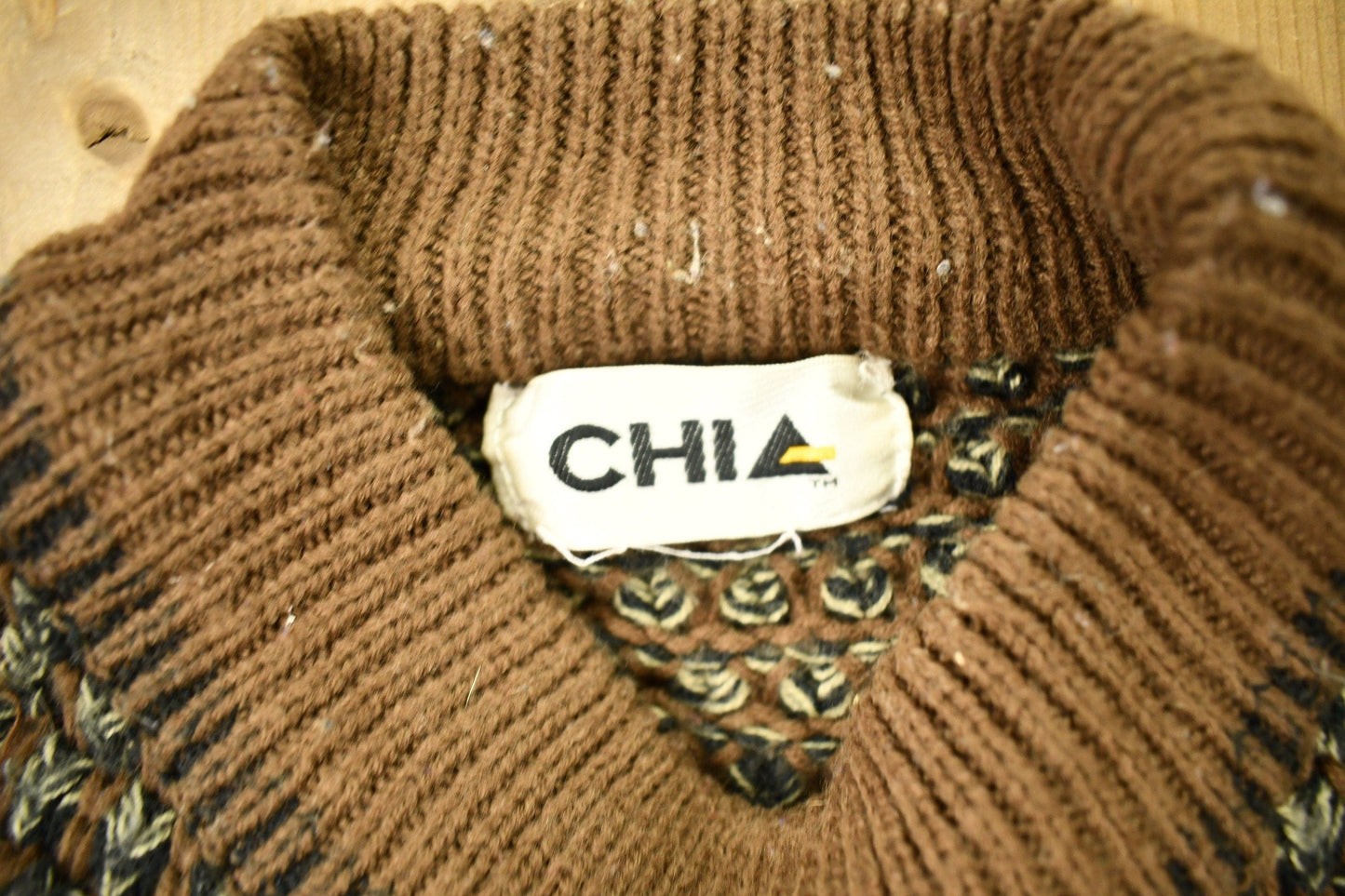 Vintage 1990s Chia Knitted Crewneck Sweater Men's Medium from propervintagecanada