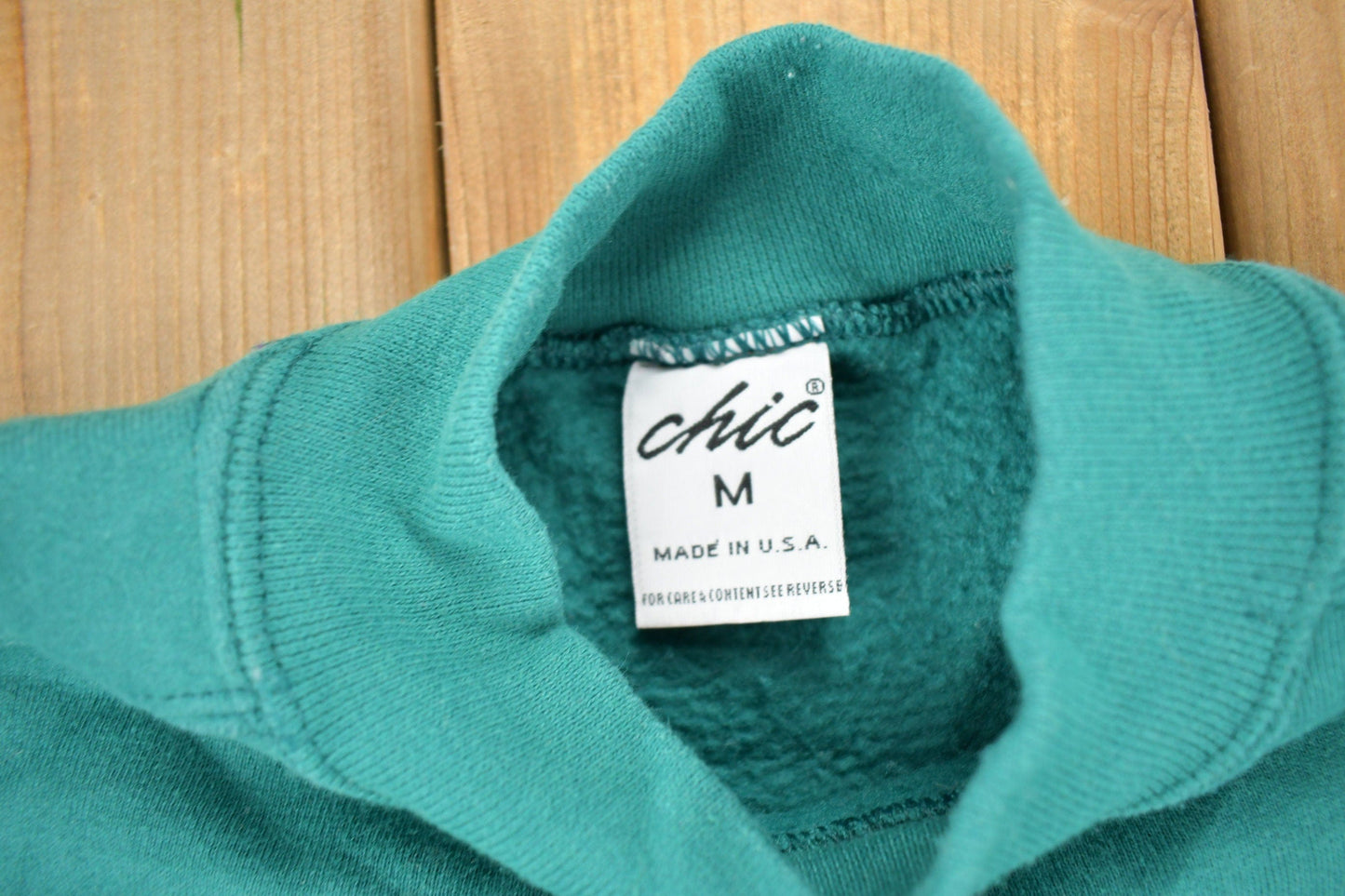 Vintage 1990s Chic Blank Mock Neck Sweatshirt Women's M from propervintagecanada