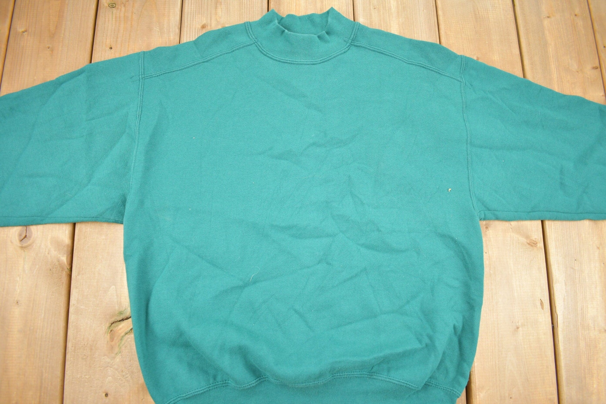 Vintage 1990s Chic Blank Mock Neck Sweatshirt Women's M from propervintagecanada