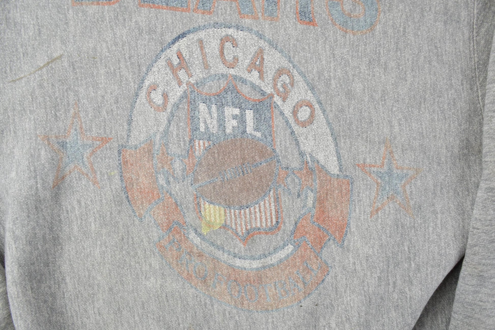 Vintage 1990s Chicago Bears Distressed Logo 7 Reverse Grain University Collegiate Crewneck Men's Large from propervintagecanada
