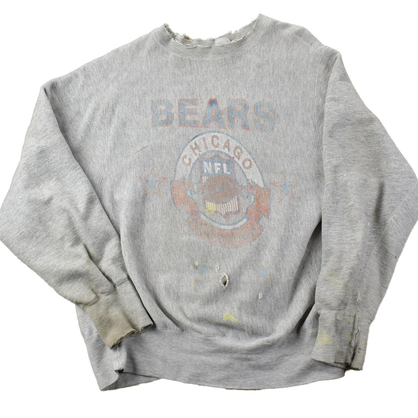 Vintage 1990s Chicago Bears Distressed Logo 7 Reverse Grain University Collegiate Crewneck Men's Large from propervintagecanada
