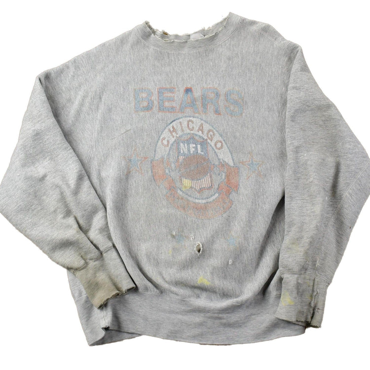 Vintage 1990s Chicago Bears Distressed Logo 7 Reverse Grain University Collegiate Crewneck Men's Large from propervintagecanada