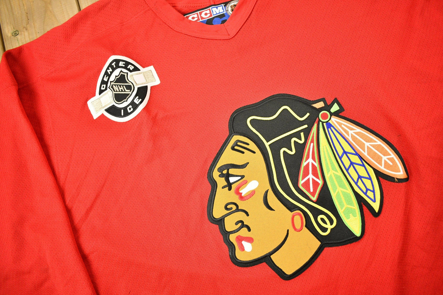 Vintage 1990s Chicago Black Hawks NHL Hockey Jersey Men's Large from propervintagecanada