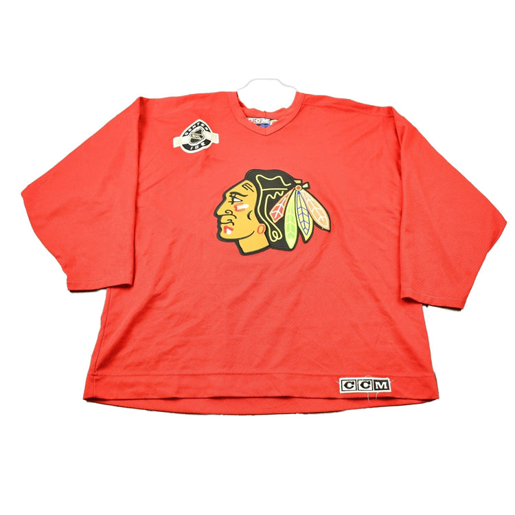 Vintage 1990s Chicago Black Hawks NHL Hockey Jersey Men's Large from propervintagecanada