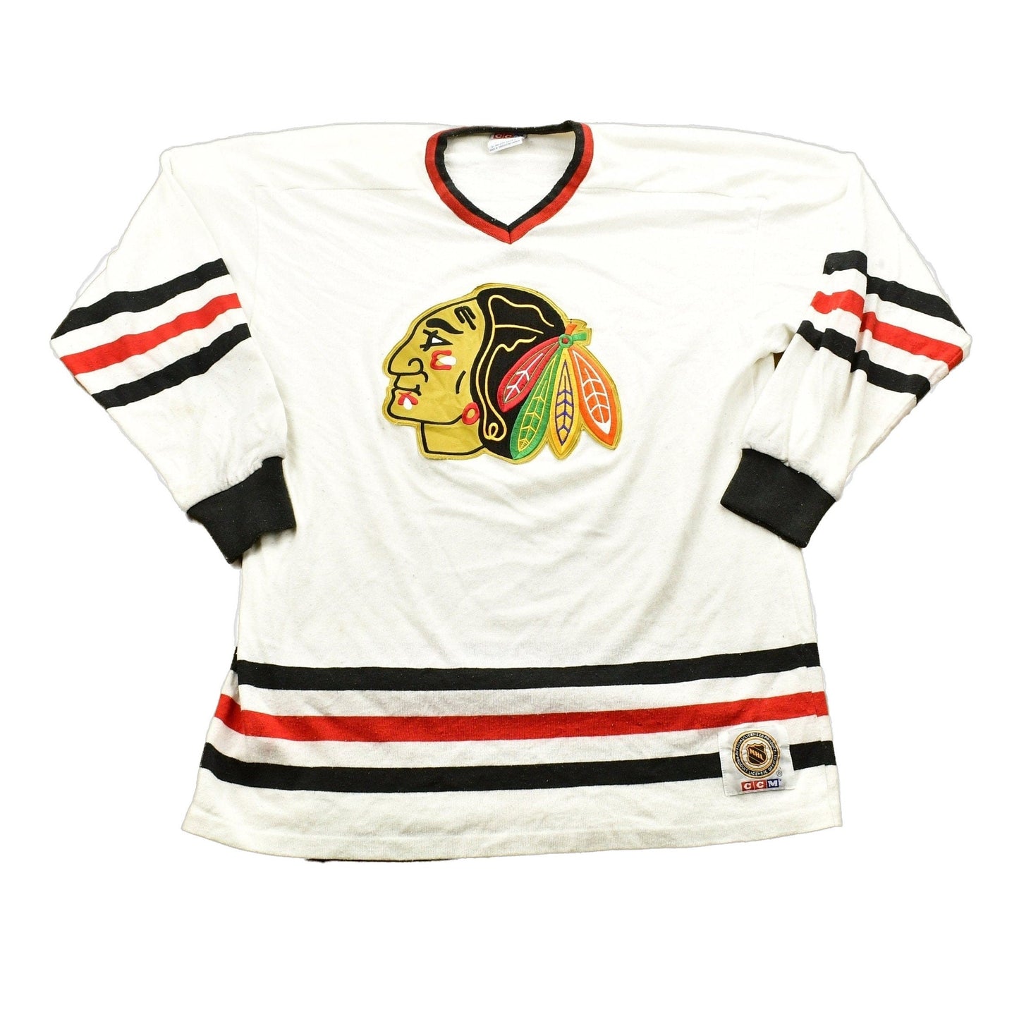 Vintage 1990s Chicago Blackhawks CCM NHL Hockey Jersey Men's Large from propervintagecanada