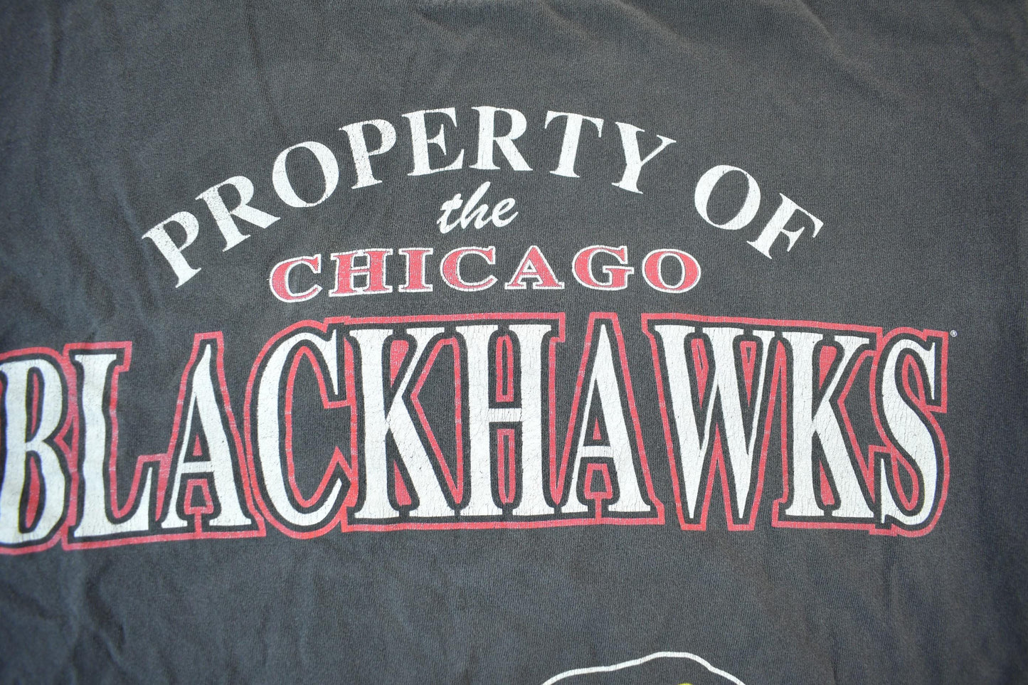 Vintage 1990s Chicago Blackhawks NHL Graphic T-Shirt Men's Large from propervintagecanada