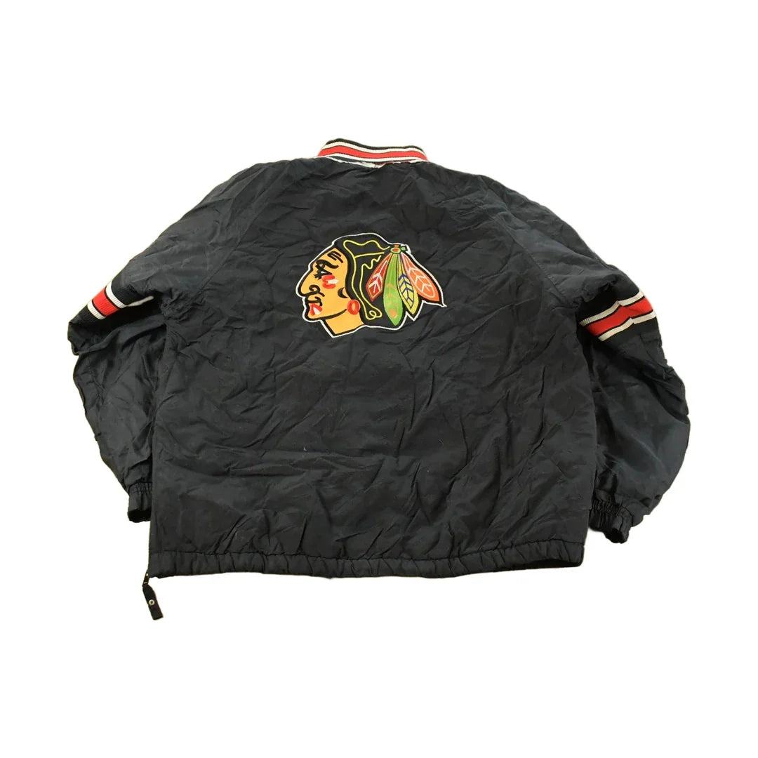 Vintage 1990s Chicago Blackhawks NHL Starter Anorak Jacket Youth XL Men's XL from propervintagecanada