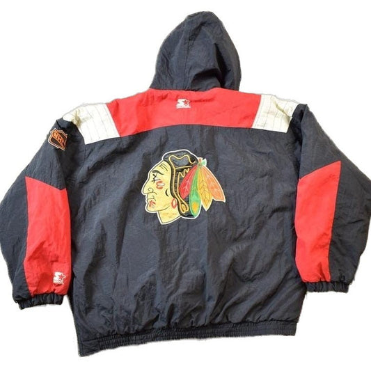 Vintage 1990s Chicago Blackhawks Starter Jacket NHL Hockey Jacket Men's XL