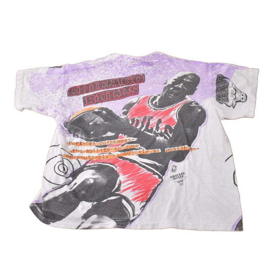 Vintage 1990s Chicago Bulls NBA Michael Jordan All Over Print T-Shirt / Magic Johnson T's / Vintage Bulls Tee / Sportswear / Single Stitch from propervintagecanada