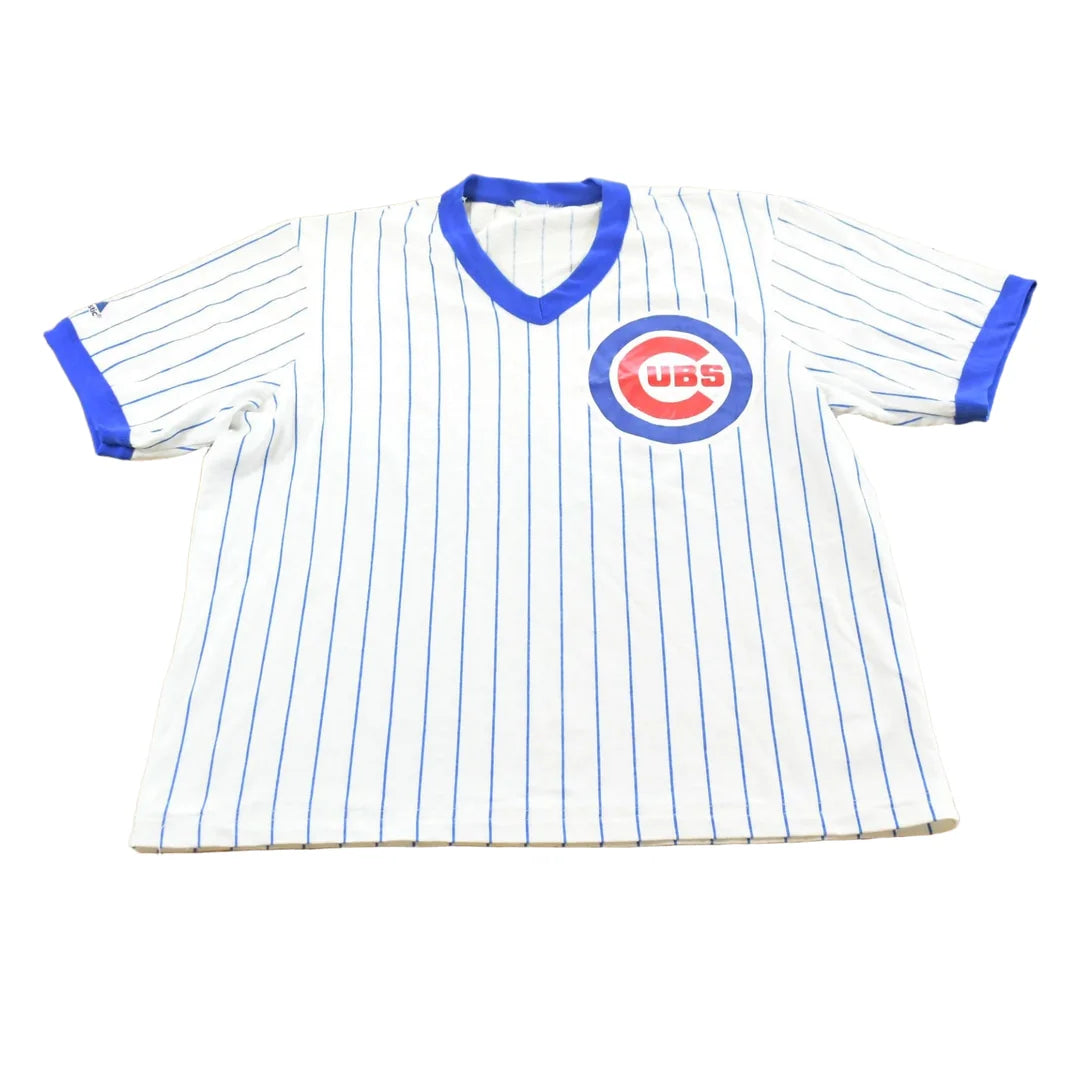 Vintage 1990s Chicago Cubs Majestic Pinstripe Ringer T-Shirt Mens M from propervintagecanada