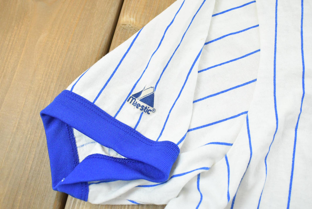 Vintage 1990s Chicago Cubs Majestic Pinstripe Ringer T-Shirt Mens M from propervintagecanada