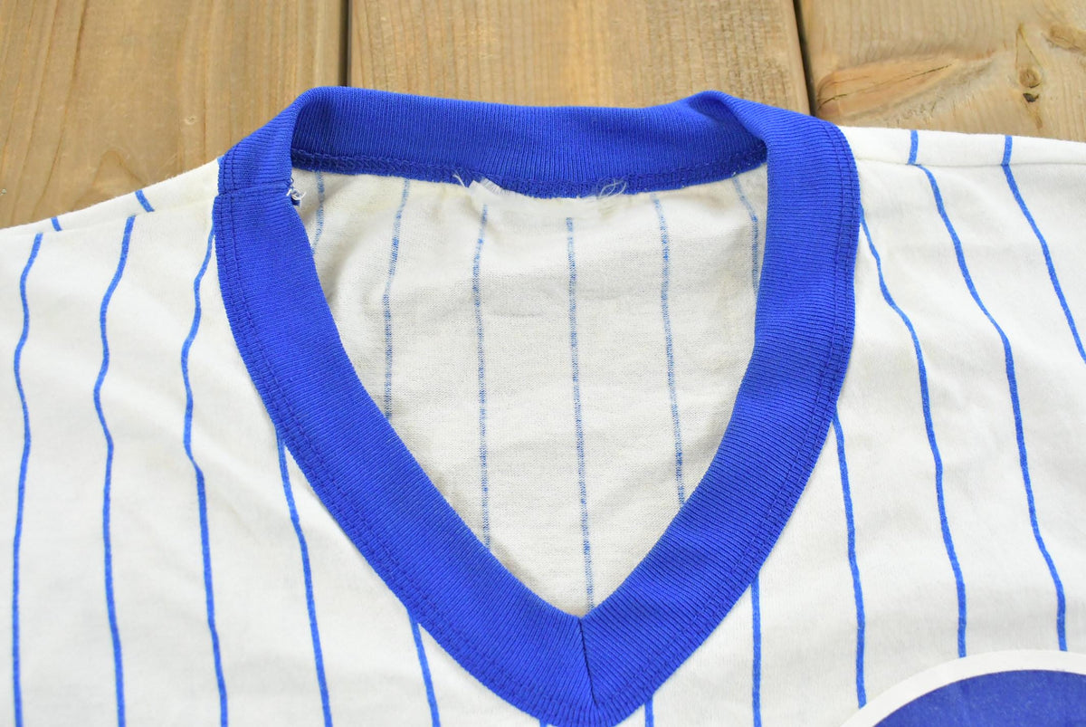 Vintage 1990s Chicago Cubs Majestic Pinstripe Ringer T-Shirt Mens M from propervintagecanada