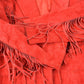 Vintage 1990s CHICO'S Design Red Suede Fringe Jacket Women's M from propervintagecanada