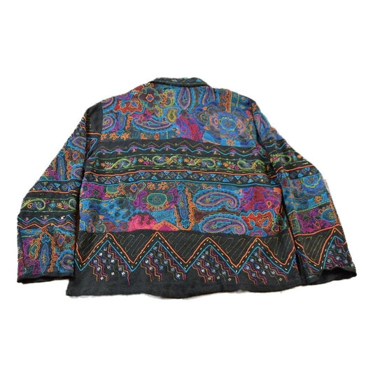 Vintage 1990s Chico's Embroidery Cardigan Sweater Women's Large from propervintagecanada