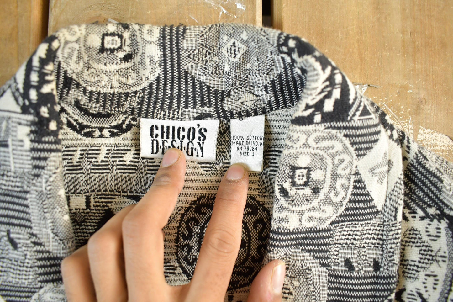 Vintage 1990s Chicos Design All Over Print Quilted Blazer Women's S from propervintagecanada