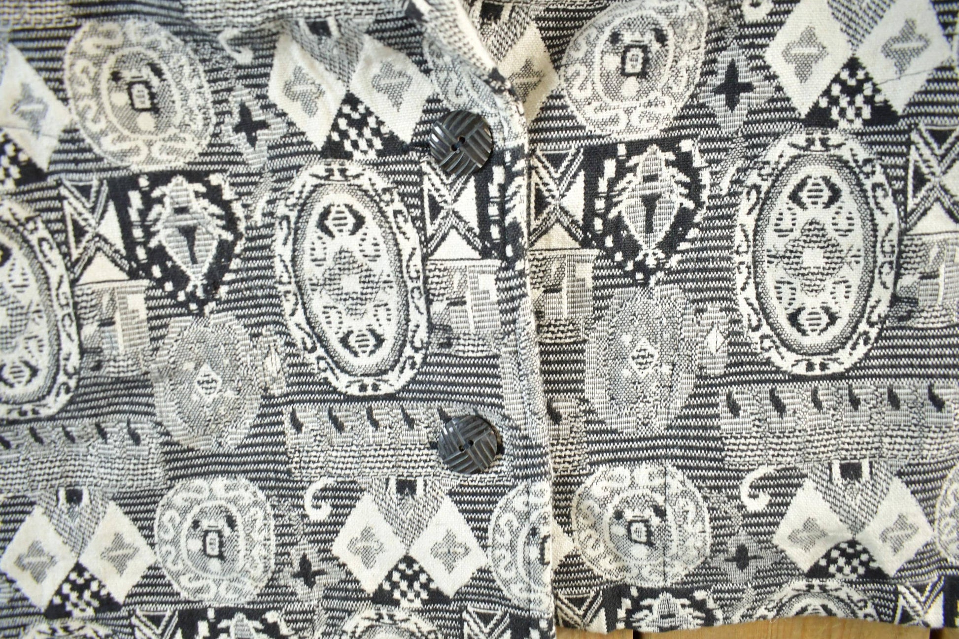 Vintage 1990s Chicos Design All Over Print Quilted Blazer Women's S from propervintagecanada