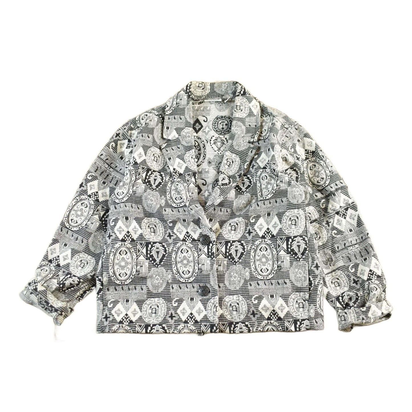 Vintage 1990s Chicos Design All Over Print Quilted Blazer Women's S from propervintagecanada
