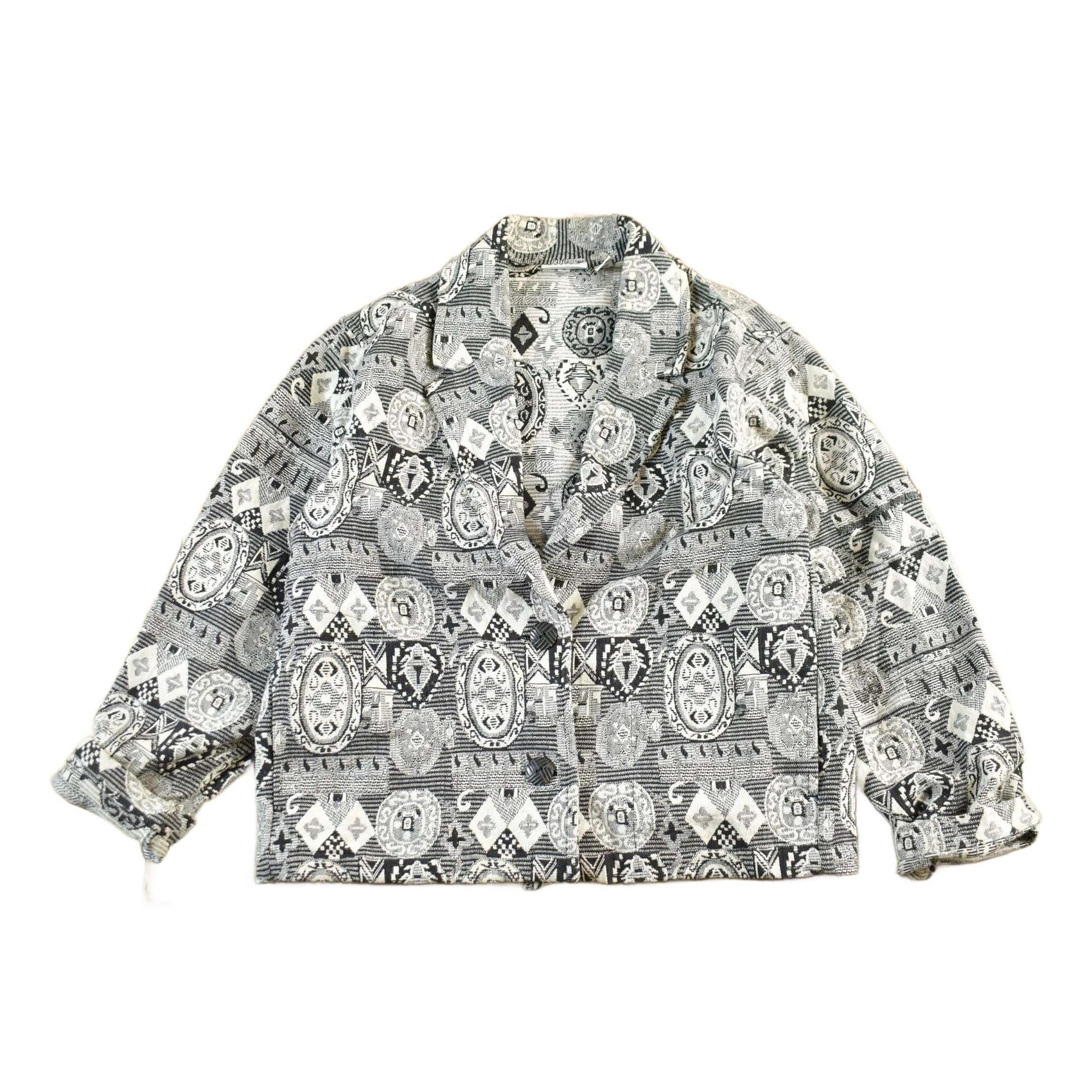 Vintage 1990s Chicos Design All Over Print Quilted Blazer Women's S from propervintagecanada