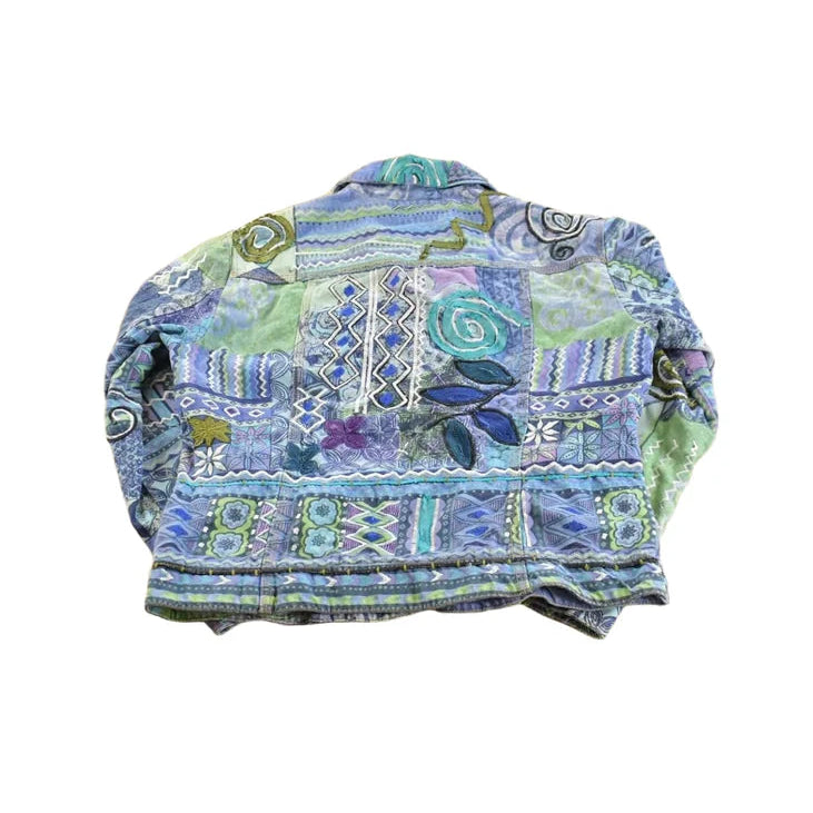 Vintage 1990s Chicos Embroidered Trucker Jacket Women's S / Outerwear / Outdoors / 90s Streetwear from propervintagecanada